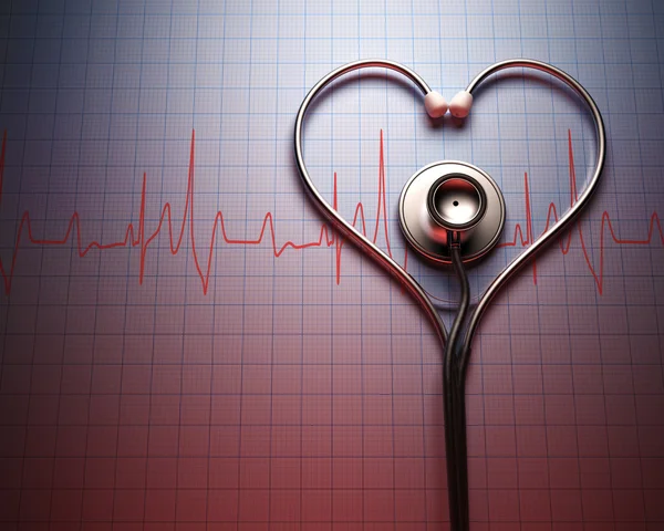 Steteskop kalp şekli — Stok fotoğraf