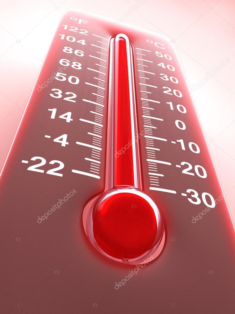 Thermometer turning red