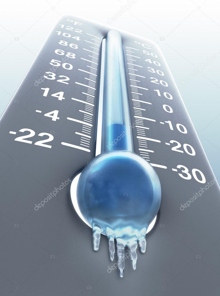 freezing cold thermometer