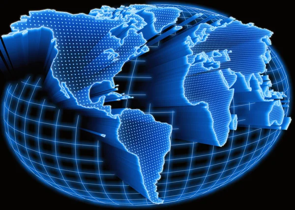 Mapa do Mundo Iluminado — Fotografia de Stock
