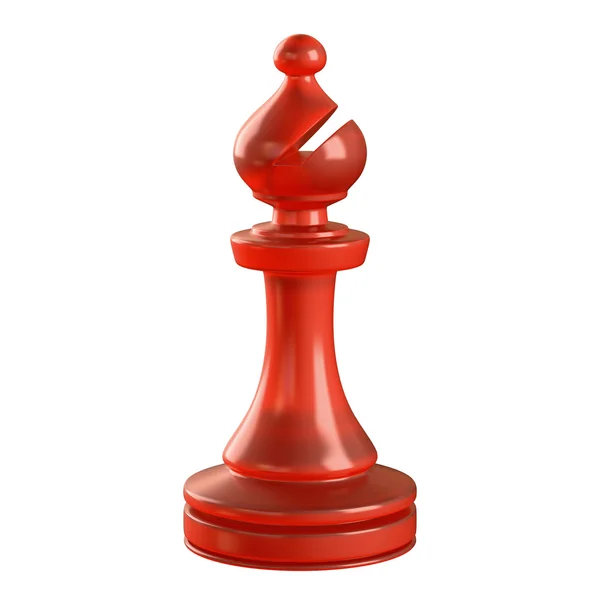 Red glass Bishop Chess Piece — Stock Photo, Image