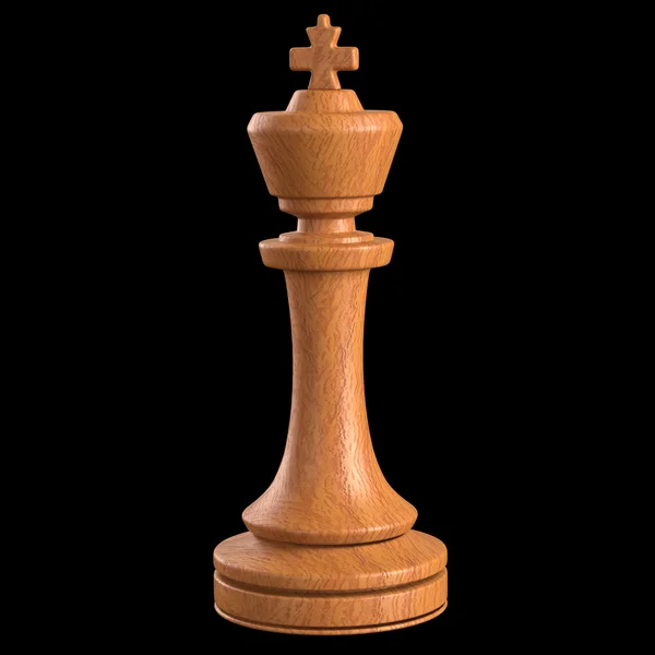 나무 킹 체스 조각 — 스톡 사진