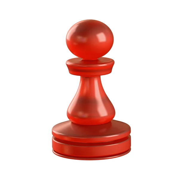 Red glass Pawn Chess Piece — Stock Photo, Image