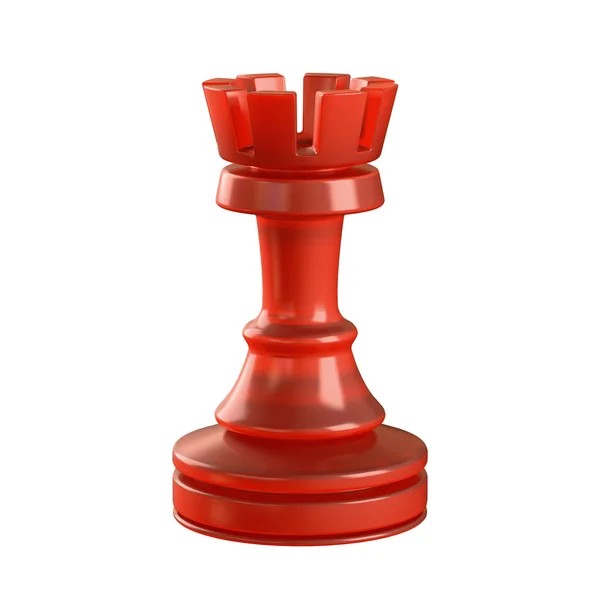 Rött glas schackpjäs — Stockfoto