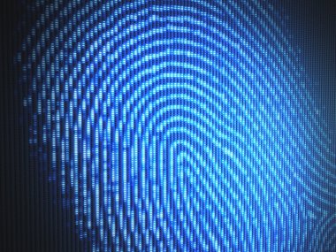 Fingerprint on a led screen clipart