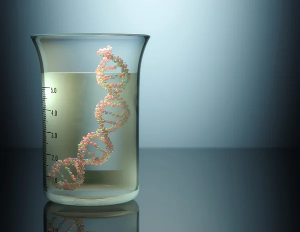 Reagenzglas mit dna innen — Stockfoto