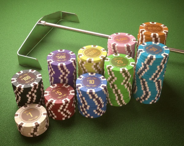 Kleurrijke Casinofiches — Stockfoto