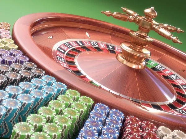 Colored casino chips — Stock Photo, Image