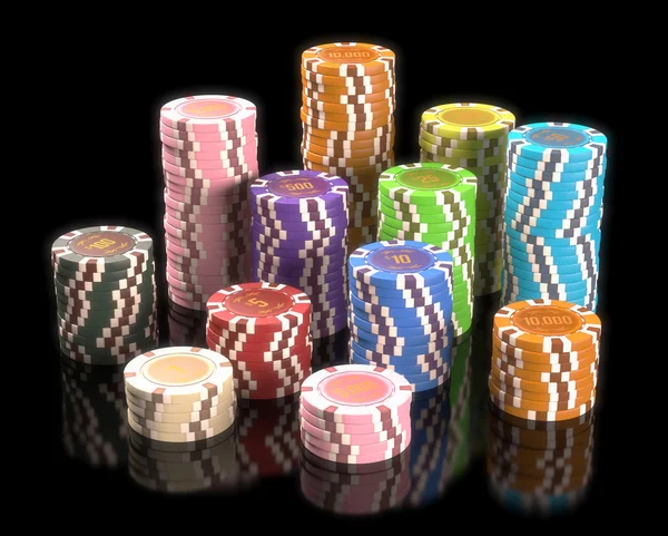 Kolorowe żetony hazardowe — Zdjęcie stockowe