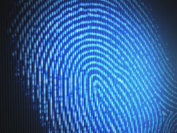 Fingerprint on a led screen — Stock Photo, Image