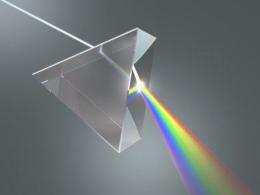 Crystal prism disperses many colors. clipart