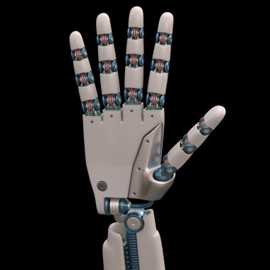 Robot showing five fingers