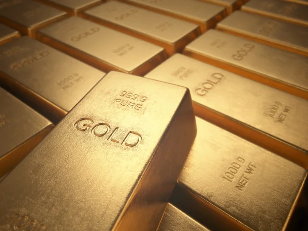 Barras de ouro 1000 gramas — Fotografia de Stock