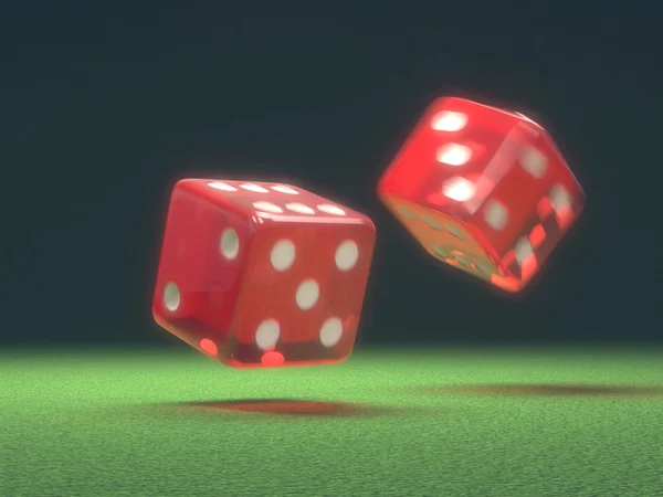 Red Dice In Motion — Stock Photo, Image