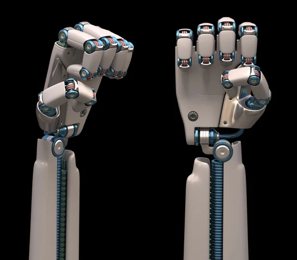 Robotic hands like human skeleton — ストック写真