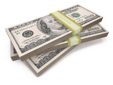 Wads of one hundred dollars notes clipart