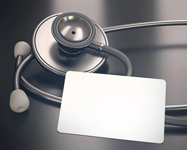 Stethoscope and blank card — Stock Photo, Image