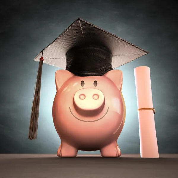 Ahorro de dinero para el día de la graduación — Foto de Stock