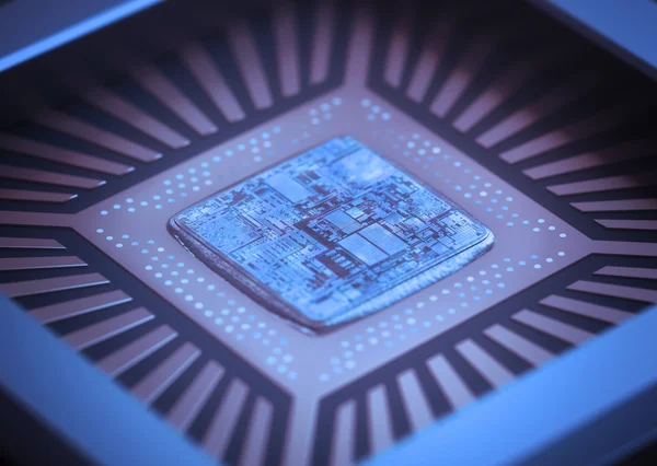 Microchip de computadora de cerca — Foto de Stock