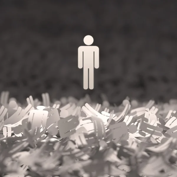 Paper person and crowd — Stock Photo, Image