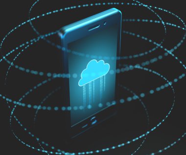 İkili bilgi etrafında hareket eden telefon