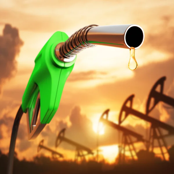 Gasoline drop down the pump — Stock Photo, Image