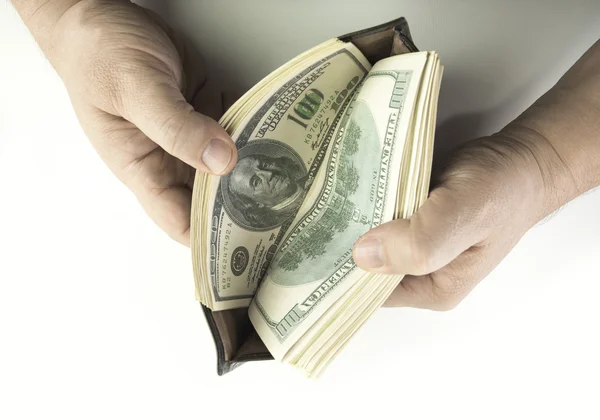 Person opening the wallet — Stock Photo, Image