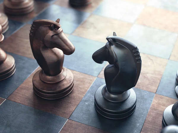 Chess pieces on chessboard — Stock Photo, Image