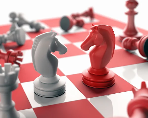 Chess pieces on board — Stock Photo, Image