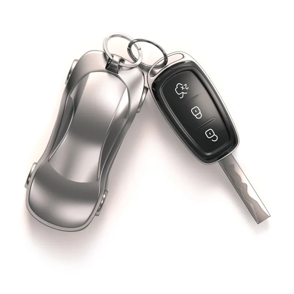 Hlavní auto a key ring — Stock fotografie