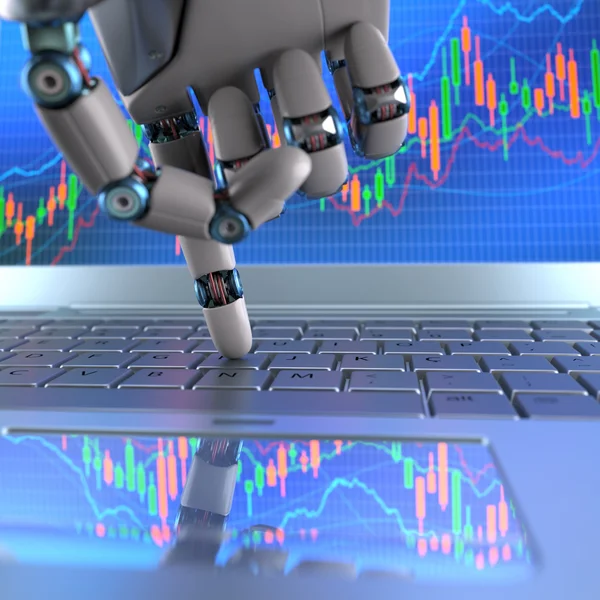 Mercado de ações Robot Trading — Fotografia de Stock