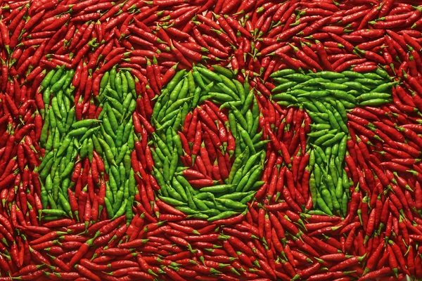 Pimientos rojos verdes picantes — Foto de Stock