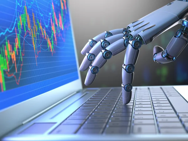 Stock Market Robot Trading — Stock Photo, Image