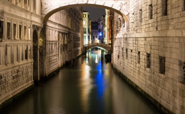 Grand Canal in Venice at night clipart
