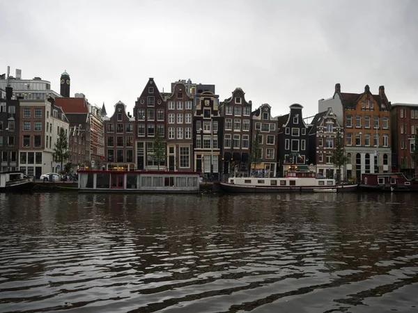 Architecture Typique Style Amsterdam Façade Extérieure Maisons Bâtiments Dans Centre — Photo