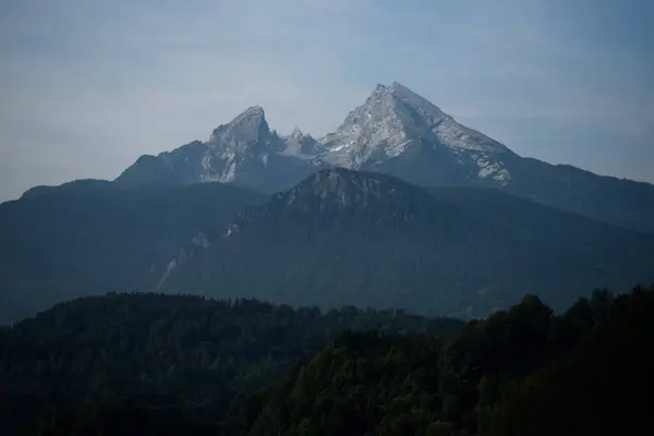 Cumbre de Watzmann cordillera alpina vista desde Berchtesgaden Alpes bávaros superiores Alemania — Foto de Stock