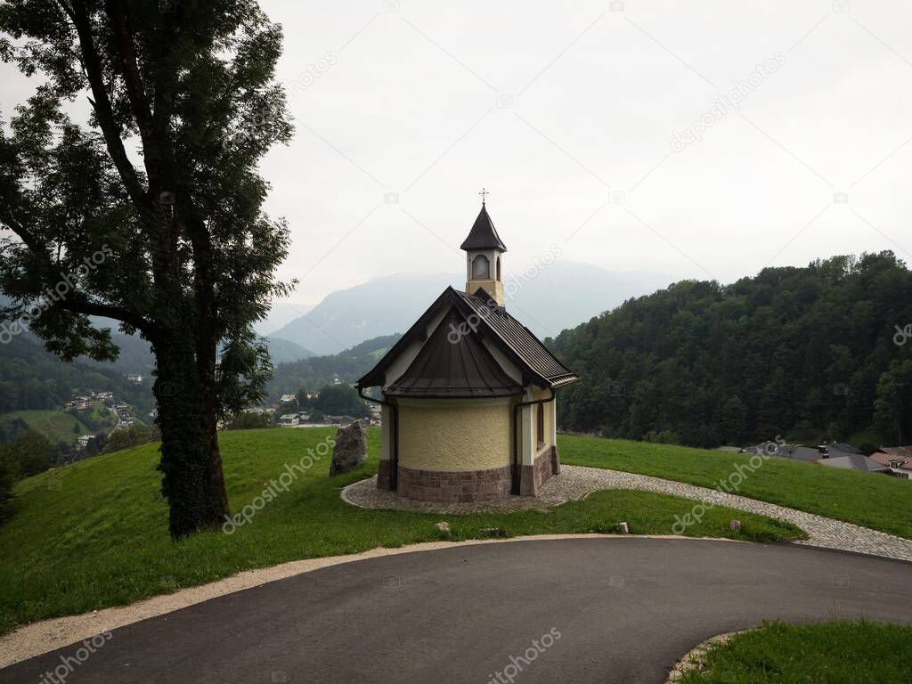 Kirchleitnkapelle Kapelle der Seligpreisungen Kirchleitn chapel Lockstein hill Berchtesgaden Upper Bavaria Germany