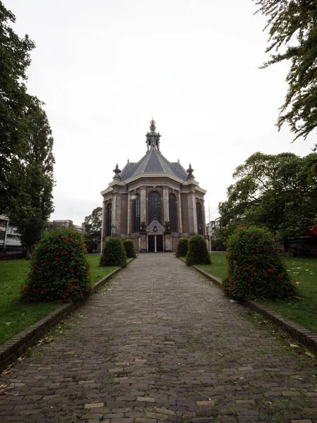 Außenfassade Garten Park Der Nieuwe Kerk Neue Kirche Spui Den — Stockfoto