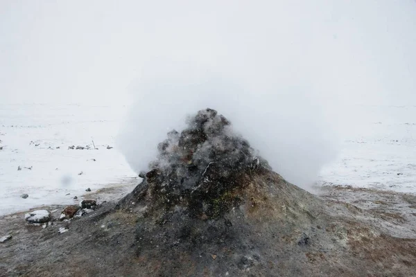 Hverir geothermal boiling mud hot sulphur steam fumarole volcanic activity Myvatn lake Krafla Northern Iceland Europe