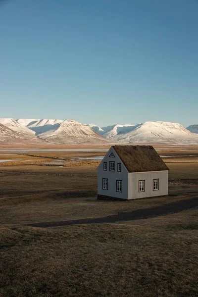 Vista panorámica de los edificios tradicionales Museo Glaumbaer en Skagafjordur Norte de Islandia Europa en invierno — Foto de Stock