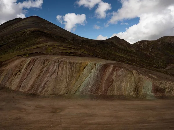 Panorama vista del paisaje de la Cordillera de Arcoiris colorido Palccoyo arcoíris montaña Palcoyo Cuzco Perú Sudamérica — Foto de Stock