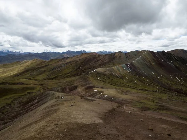 Panorama vista del paisaje de la Cordillera de Arcoiris colorido Palccoyo arcoíris montaña Palcoyo Cuzco Perú Sudamérica — Foto de Stock