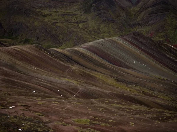 Panorama vista del paisaje de la Cordillera de Arcoiris colorido Palccoyo arcoíris montaña Palcoyo Cuzco Perú Sudamérica — Foto de Stock