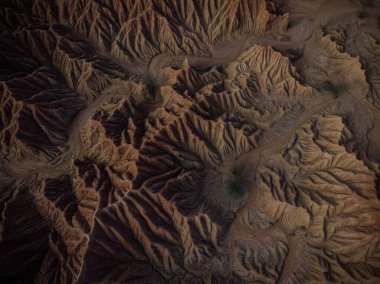 Güney Amerika Villavieja Neiva Huila Kolombiya 'daki Tatacoa Çölü manzaralı tropikal orman kırmızı kum taşı labirenti