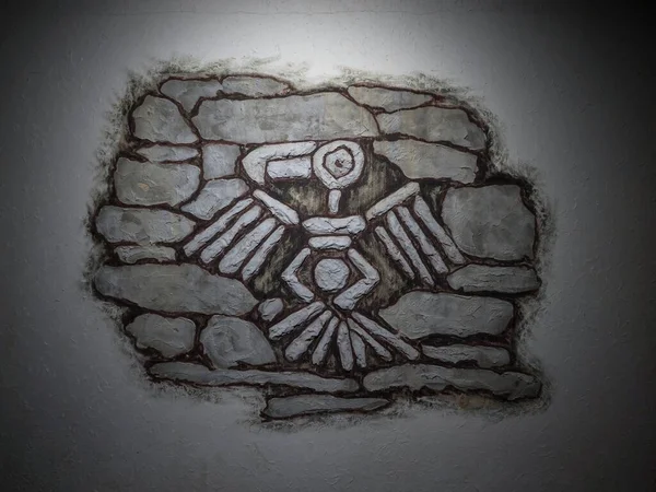 Pájaro Petroglifo Arquitectura Pared Arte Diseño Decoración Antigua Cultura Inca — Foto de Stock