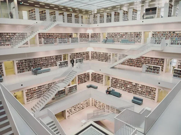 Interior Modern Design Architecture Public Library Stuttgart City Mailander Platz Imágenes de stock libres de derechos