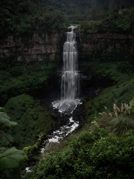 Langzeitbelichtung Panoramablick Auf Den Wasserfall Des Bogota Flusses Salto Del — Stockfoto