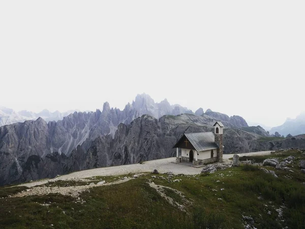 Panorama Alpino Cappella Degli Capilla Montaña Alpini Frente Grupo Cadini — Foto de Stock