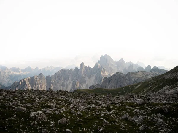 Panorama Alpino Del Grupo Montañoso Cadini Misurina Desde Cumbre Del — Foto de Stock