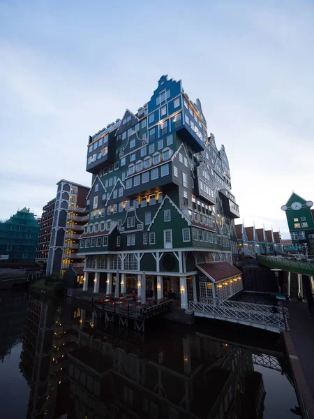 Cityscape Panorama View Picturesque Inntel Hotel Building Gedempte Gracht Canal — Stock Photo, Image